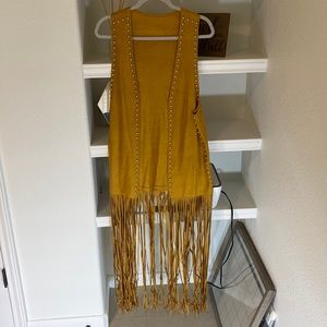 Studded fringe vest